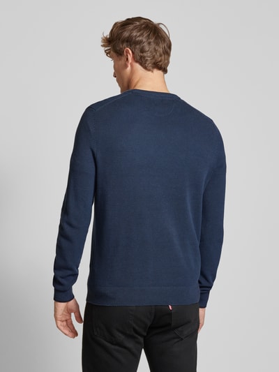 Lerros Gebreide pullover met ribboorden Blauw - 5