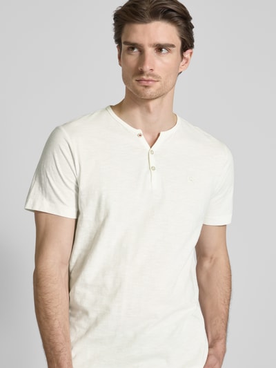 Lerros T-Shirt mit Serafino-Ausschnitt Offwhite 3