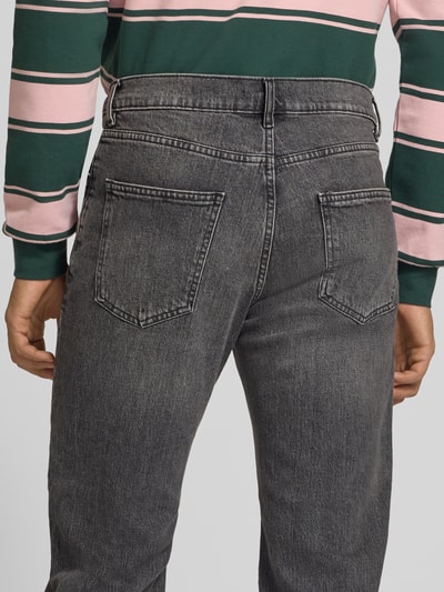 REVIEW straight fit jeans van elastische katoenmix Donkergrijs - 3
