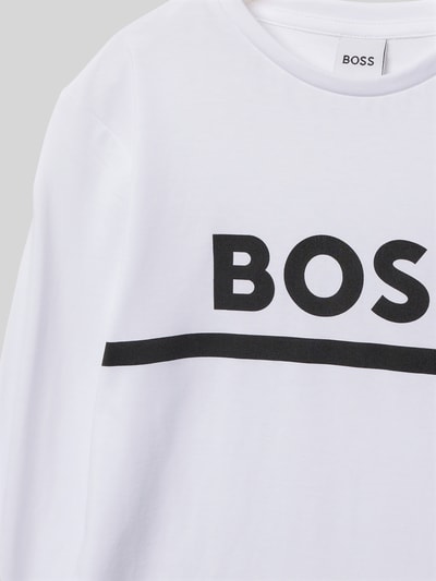 Boss Shirt met lange mouwen en labelprint Wit - 2