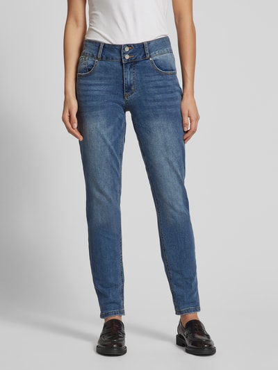 Buena Vista Straight Fit Jeans mit Label-Details Modell 'Tummyless' Blau 4