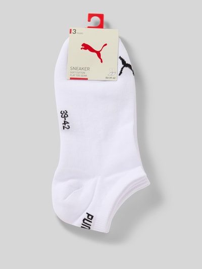 Produktfoto, Sneakersocken mit Logo im 3er-Pack von PUMA aus weißem Baumwoll-Mix mit Stretch-Anteil, körpernahe Passform, 3er-Pack