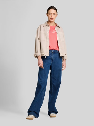 Tom Tailor Regular Fit T-Shirt mit Logo Print Pink 1