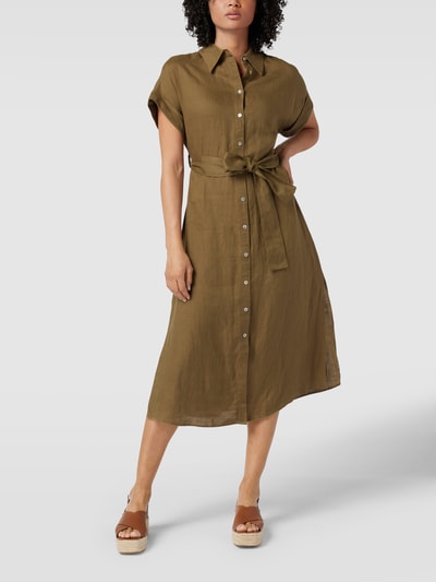 Mango Hemdblusenkleid mit Taillenband Khaki 4