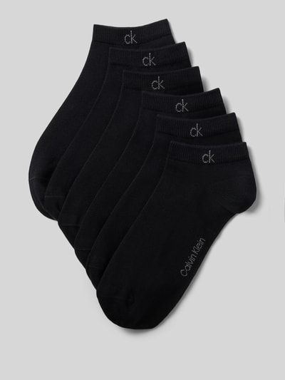 Produktfoto, Socken aus Baumwoll-Mix im 6er-Pack von CK Calvin Klein, schwarz, glatte Oberfläche, dezentes Logo, Herren Socken