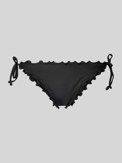 HUGO Bikini-Hose mit Wellensaum und Schnürung Black 1