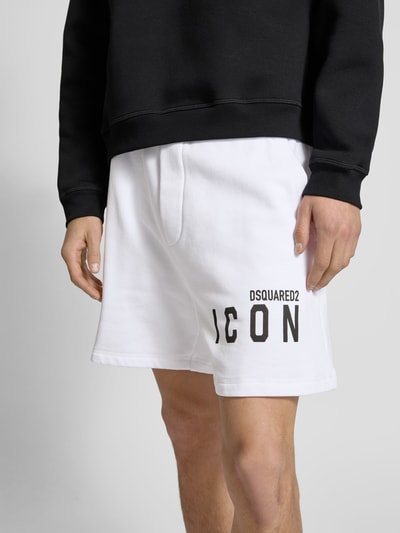 Dsquared2 Sweatshorts mit elastischem Bund Weiss 3