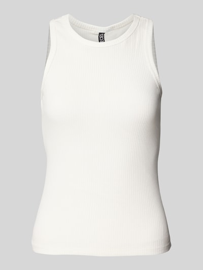 Pieces Regular Fit Tank Top in Rippoptik Modell 'RUKA' Offwhite 2