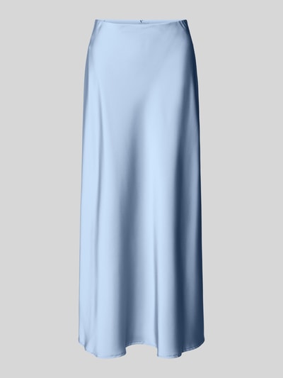 Productfoto, Satinrok met elastische tailleband van V by Vera Mont, satijn, recht model, midirok, blauw, maat 36, lengte 93 cm