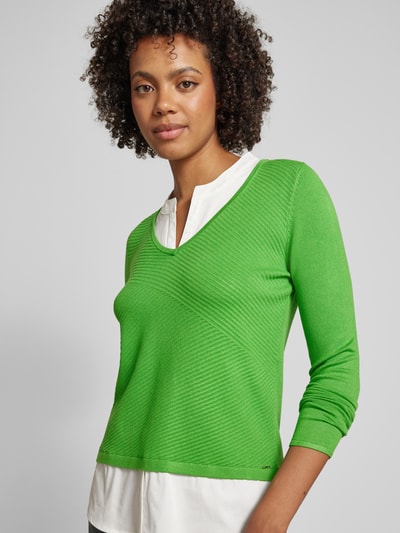 comma Gebreide pullover met dubbele-laagjeslook Groen - 3