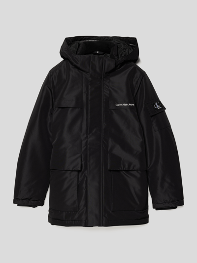 Calvin Klein Jeans Jacke mit abnehmbarer Kapuze Schwarz 1