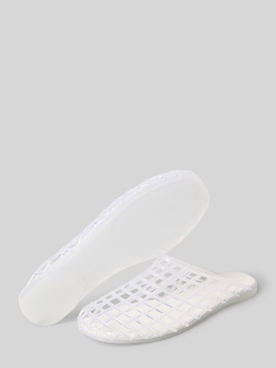 BIANCO Clogs in semitransparentem Design Weiss 4