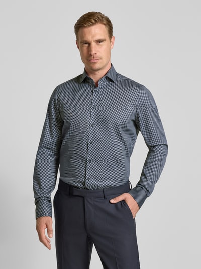 OLYMP Level 5 Body Koszula biznesowa o kroju slim fit z mieszanki bawełny Granatowy 4