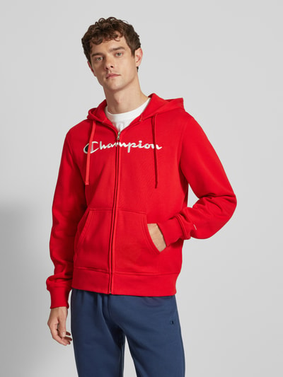 CHAMPION Sweatjacke mit Label-Stitching Rot 4