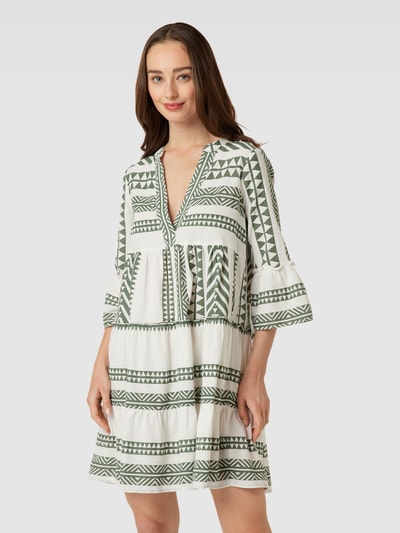 Vero Moda Mini-jurk met all-over print, model 'DICTHE' Groen - 4