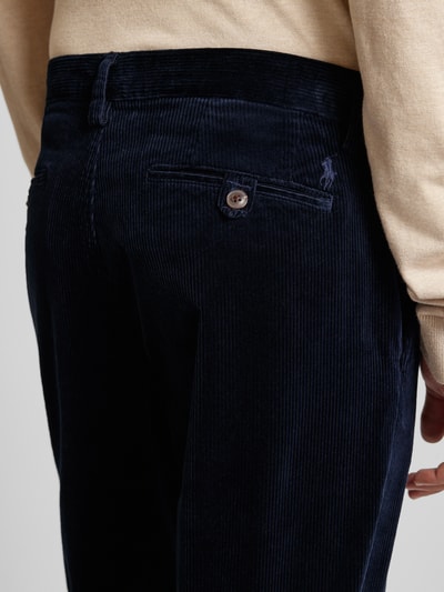 Polo Ralph Lauren Stretch straight fit corduroy broek met riemlussen, model 'BEDFORD' Marineblauw - 3