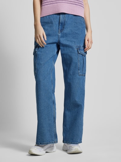 Only Wide fit jeans in cargolook, model 'HOPE' Jeansblauw - 4