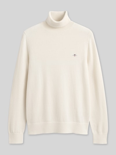 GANT sweter z golfem o kroju regular fit z mieszanki wełny Złamany biały 2