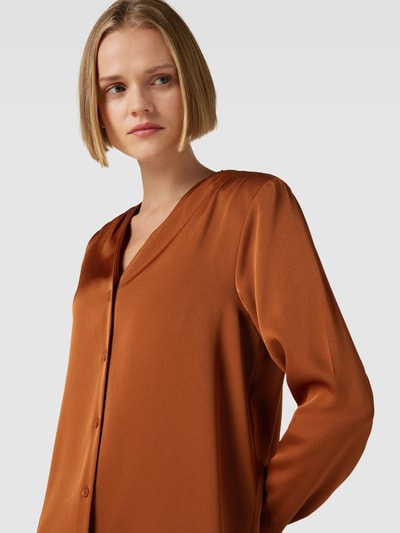 Windsor Overhemdblouse met V-hals Cognac - 3