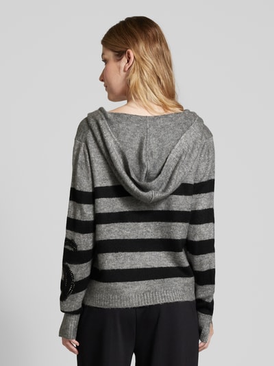 monari Gebreide pullover met capuchon Donkergrijs - 5