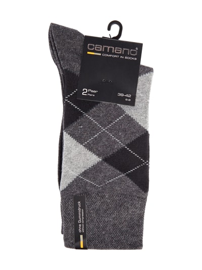 camano Socken mit Karomuster im 2er-Pack Anthrazit 2