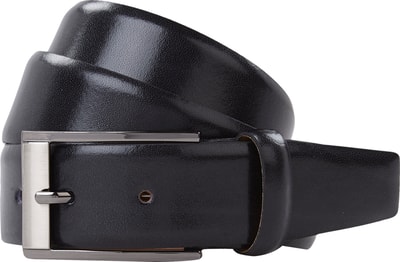 Pierre Cardin Leren riem met doornsluiting in chroomlook Zwart - 3