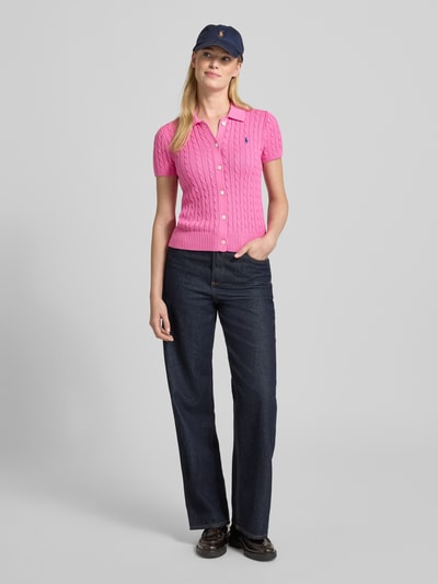 Polo Ralph Lauren Bluzka z dzianiny z wyhaftowanym logo Mocnoróżowy 1