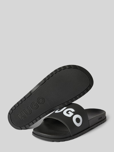 HUGO Slippers met labelprint, model 'Match_it' Zwart - 4