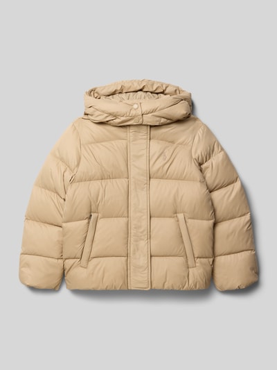 Polo Ralph Lauren Teens Regular fit donsjack in doorgestikte look, model 'Bo' Ecru - 1