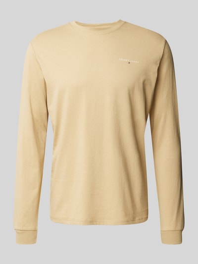 Tommy Jeans Slim Fit Longsleeve mit Label-Print Beige 1