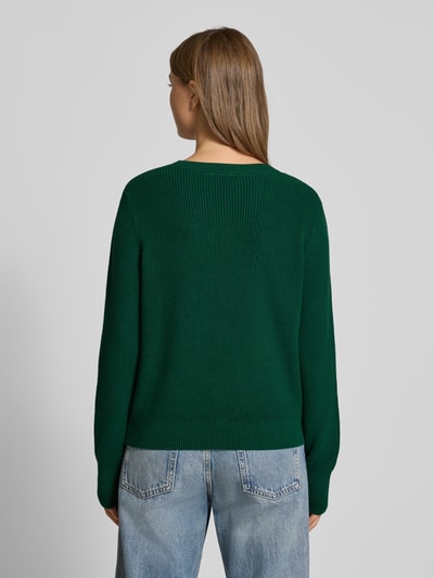 GAP Sweter z dzianiny z logo i okrągłym dekoltem Ciemnozielony 5