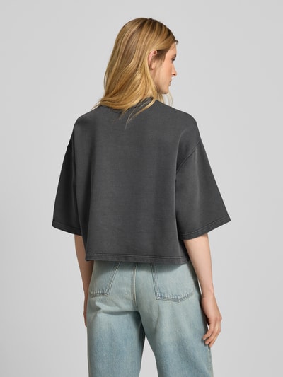 Jake*s Casual Oversized Sweatshirt mit gerippten Abschlüssen Dunkelgrau 5