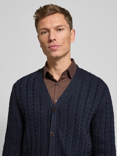 Fynch-Hatton Strickjacke mit Knopfleiste Marine 3