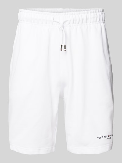 Tommy Hilfiger Regular Fit Sweatshorts mit Label-Print Weiss 2