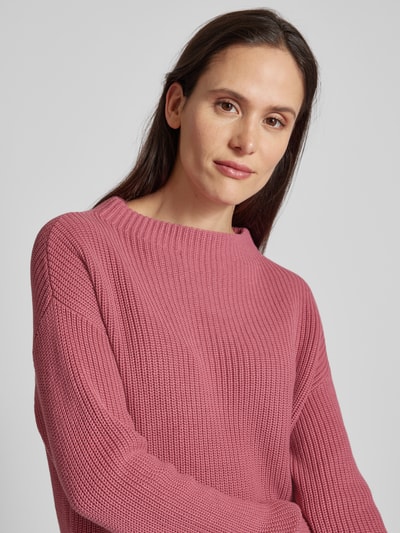 Jake*s Casual Gebreide pullover met opstaande kraag Oudroze - 3