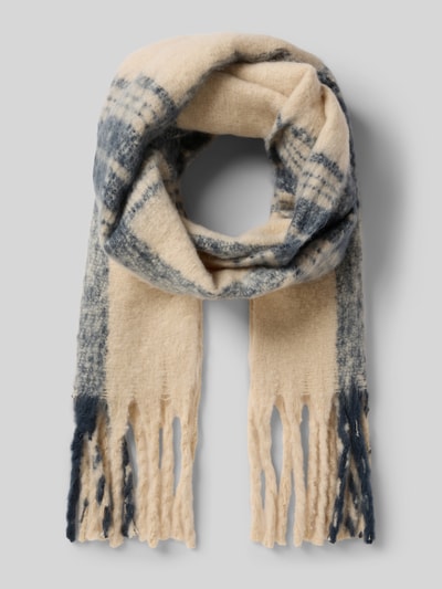 ICHI Schal mit Ausfransungen Modell 'ALONE' Beige 1