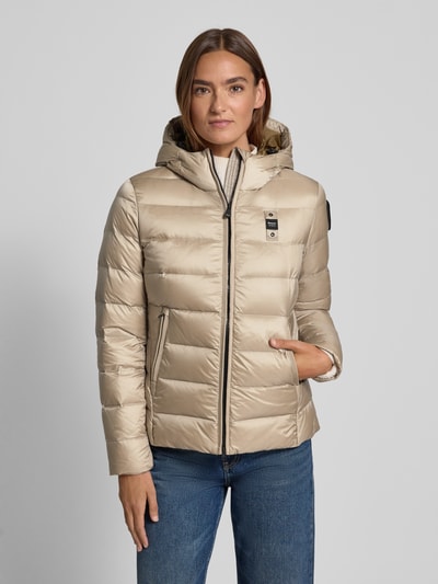 Blauer Usa Daunenjacke mit Zweiwege-Reißverschluss Modell 'CHARME' Beige 4