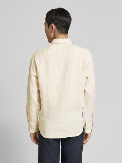 Marc O'Polo Regular fit linnen overhemd met opgestikte borstzak  Beige - 5