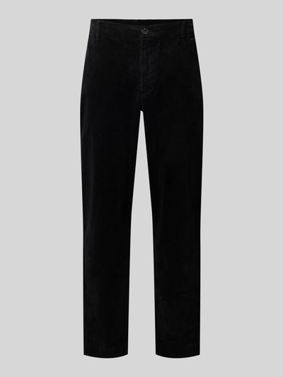 Selected tapered fit corduroy broek van pure katoen model 'LEROY' Zwart - 1