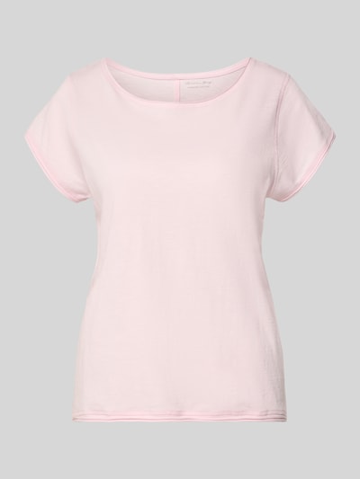 Produktfoto, T-Shirt mit Rundhalsausschnitt von Christian Berg Woman in zartem Rosa, Reine Baumwolle, Regular-Fit, Rollsaum, Rückenlänge 61 cm, Größe S