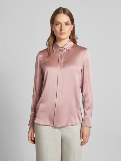 Max Mara Studio Regular Fit Seidenbluse mit Hemdblusenkragen Modell 'BADEN' Altrosa 4