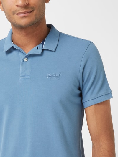 Superdry Poloshirt aus Baumwolle  Rauchblau Melange 3