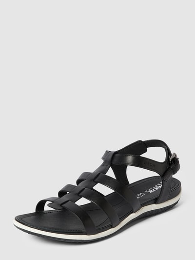 Geox Sandalen mit Dornschließe in metallic Schwarz 2