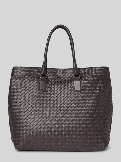 Abro Shopper mit Logo-Applikation Modell 'Rooftop' Dunkelbraun 4