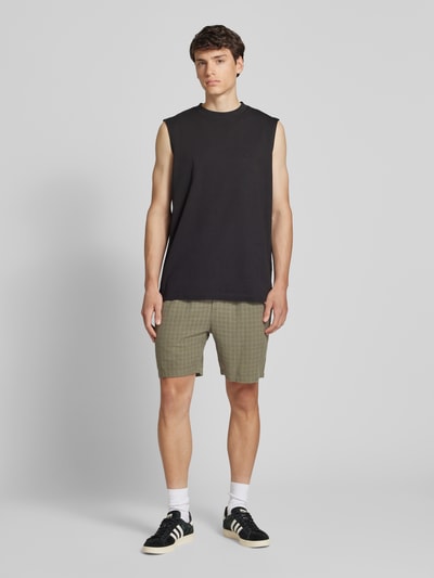 Only & Sons Loose Fit Shorts aus Viskose-Mix mit Leinen-Anteil Modell 'TEL' Oliv 1