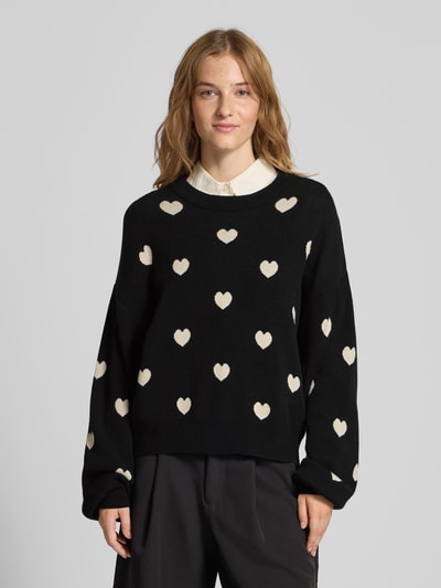 Noisy May Strickpullover mit Puffärmeln Modell 'CHARLOTT' Black 4