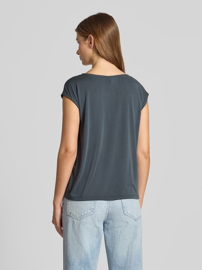 Pieces Loose fit T-shirt met kant, model 'KAMALA' Rookblauw - 5