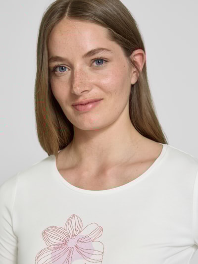 Tom Tailor T-shirt o kroju regular fit z okrągłym dekoltem Złamany biały 3