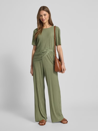 VILA T-Shirt mit Plisseefalten Modell 'PLISA' Khaki 1