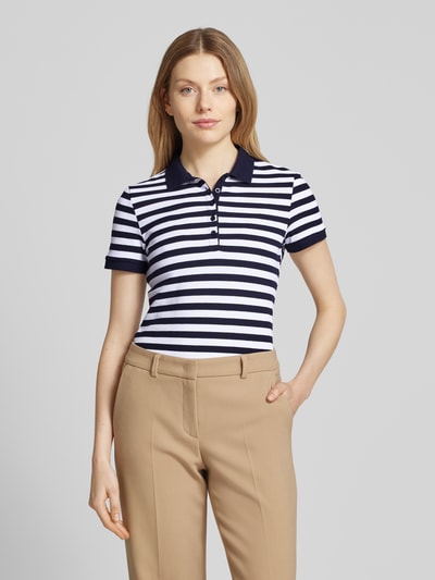 Christian Berg Woman Regular Fit Poloshirt mit Strukturmuster Dunkelblau 4